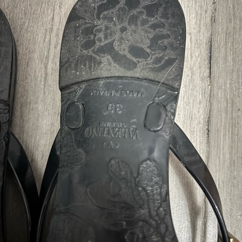 Valentino Black Sandals with Gold Studs - Picture 6 of 6